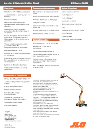 Nacele cu braț articulat pe roți JLG 600AJ