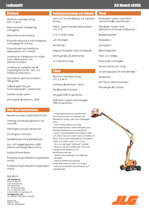 Nacele cu braț articulat pe roți JLG 600AN