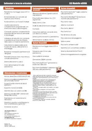 Nacele cu braț articulat pe roți JLG 600AN