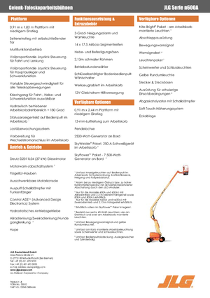 Nacele cu braț articulat pe roți JLG 600AN