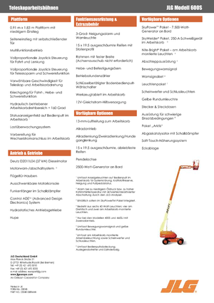 Nacele telescopice pe roți JLG 600S