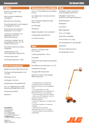 Nacele telescopice pe roți JLG 600S