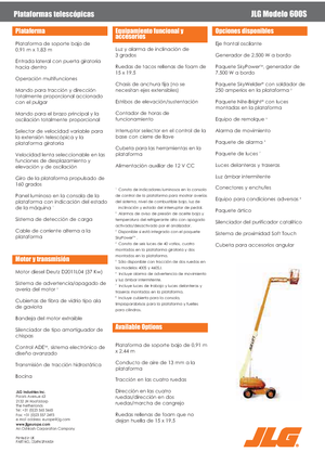 Nacele telescopice pe roți JLG 600S