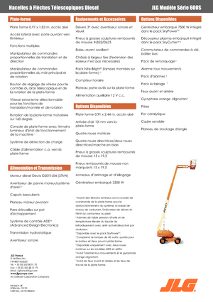 Nacele telescopice pe roți JLG 600S