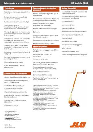 Nacele telescopice pe roți JLG 600S