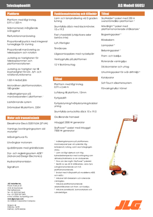 Nacele telescopice pe roți JLG 660 SJ