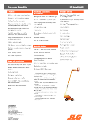 Nacele telescopice pe roți JLG 660 SJ