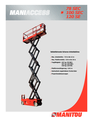 Platforme de ridicare de tip foarfecă pe roți Manitou 120 SEC