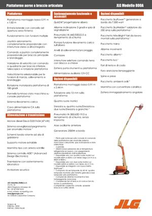 Nacele cu braț articulat pe roți JLG 800A