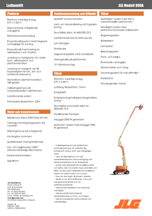 Nacele cu braț articulat pe roți JLG 800A