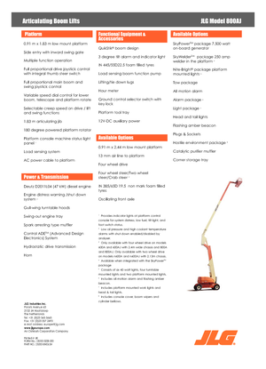 Nacele cu braț articulat pe roți JLG 800AJ