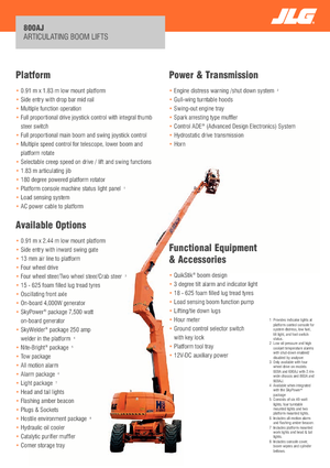 Nacele cu braț articulat pe roți JLG 800AJ
