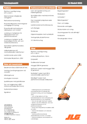 Nacele telescopice pe roți JLG 800S