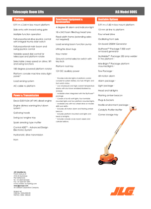 Nacele telescopice pe roți JLG 800S