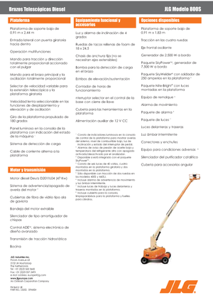Nacele telescopice pe roți JLG 800S