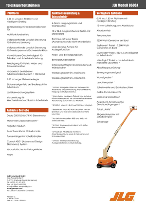 Nacele telescopice pe roți JLG 860SJ