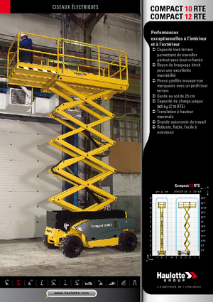 Platforme de ridicare de tip foarfecă pe roți Haulotte Compact 10 RTE