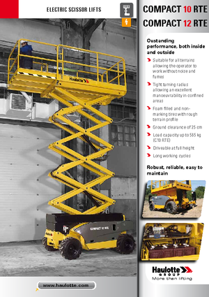 Platforme de ridicare de tip foarfecă pe roți Haulotte Compact 10 RTE