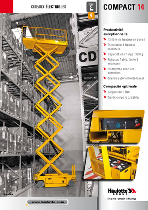 Platforme de ridicare de tip foarfecă pe roți Haulotte Compact 14