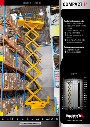 Platforme de ridicare de tip foarfecă pe roți Haulotte Compact 14