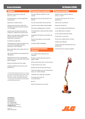 Nacele cu braț articulat pe roți JLG E300AJ