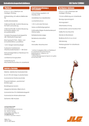 Nacele cu braț articulat pe roți JLG E300AJ