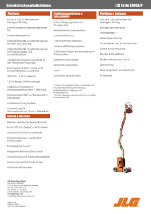 Nacele cu braț articulat pe roți JLG E300AJP