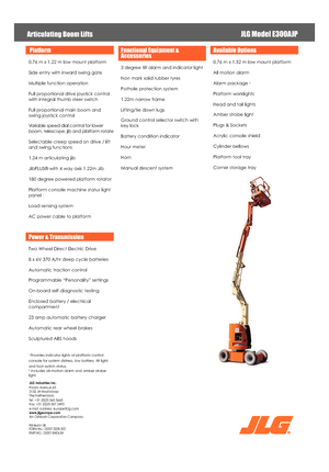Nacele cu braț articulat pe roți JLG E300AJP