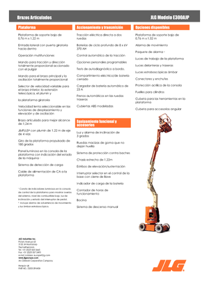 Nacele cu braț articulat pe roți JLG E300AJP