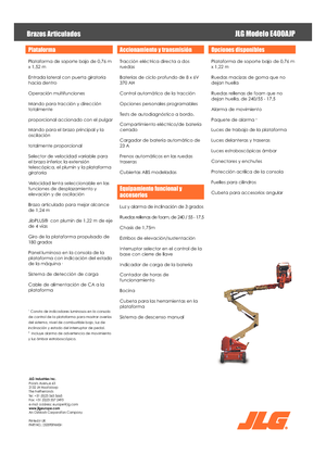 Nacele cu braț articulat pe roți JLG E400AJP
