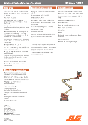 Nacele cu braț articulat pe roți JLG E400AJP