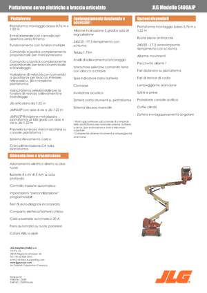 Nacele cu braț articulat pe roți JLG E400AJP