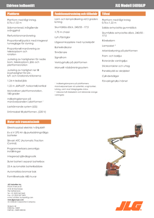 Nacele cu braț articulat pe roți JLG E400AJP