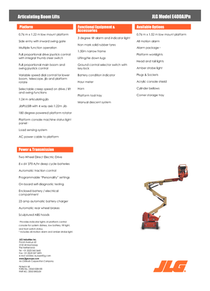 Nacele cu braț articulat pe roți JLG E400AJPN