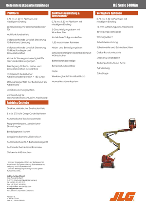Nacele cu braț articulat pe roți JLG E400AN