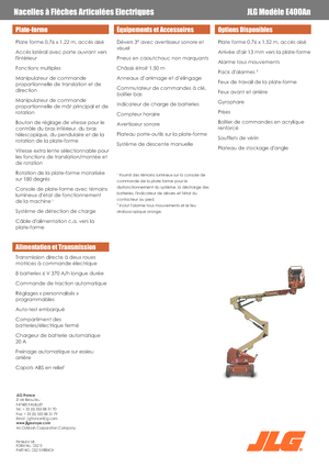 Nacele cu braț articulat pe roți JLG E400AN