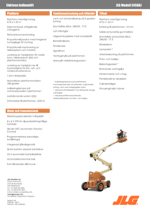 Nacele cu braț articulat pe roți JLG E450AJ