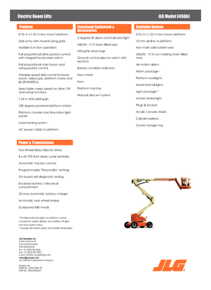 Nacele cu braț articulat pe roți JLG E450AJ