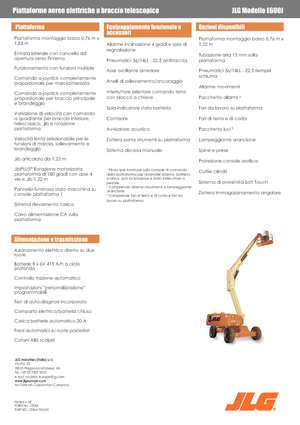 Nacele telescopice pe roți JLG E600J