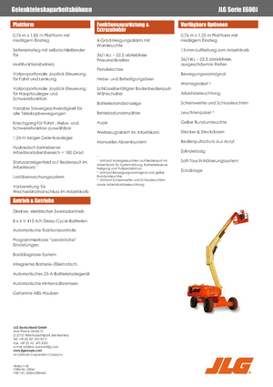 Nacele telescopice pe roți JLG E600J