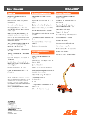 Nacele telescopice pe roți JLG E600JP