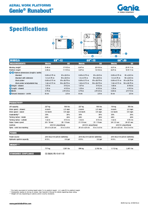 Nacele telescopice pe roți Genie GR-20 Runabout