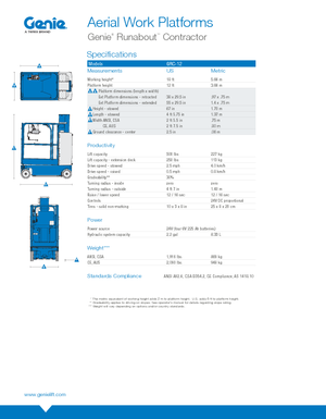 Nacele telescopice pe roți Genie GRC-12 Runabout