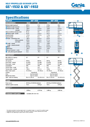 Platforme de ridicare de tip foarfecă pe roți Genie GS-1532