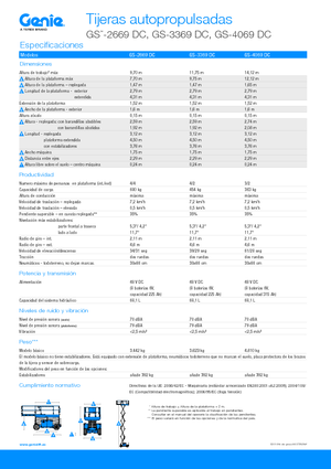 Platforme de ridicare de tip foarfecă pe roți Genie GS-3369 DC