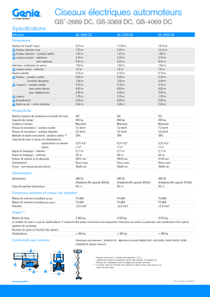 Platforme de ridicare de tip foarfecă pe roți Genie GS-3369 DC