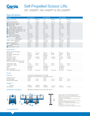 Platforme de ridicare de tip foarfecă pe roți Genie GS-3390 RT