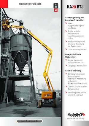 Nacele cu braț articulat pe roți Haulotte HA20 RTJ