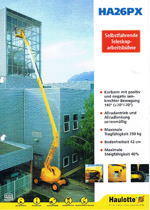 Nacele cu braț articulat pe roți Haulotte HA 26 PX