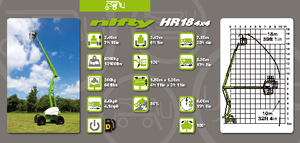 Nacele cu braț articulat pe roți Niftylift HR 18